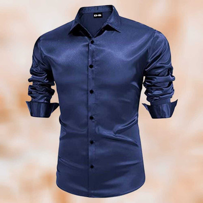 New4u creation Men Solid Casual Blue Shirt