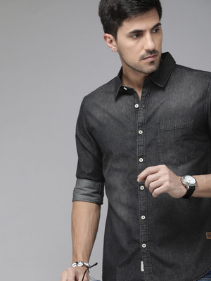 Roadster Men Solid Casual Black Shirt