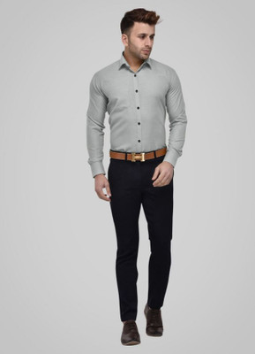 Vasanam Men Solid Casual Grey Shirt
