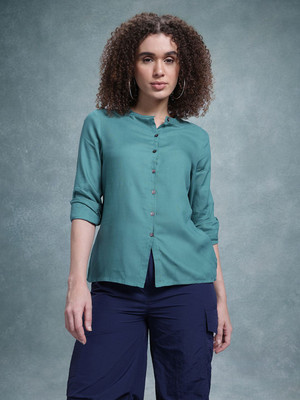 Roadster Women Solid Casual White Shirt