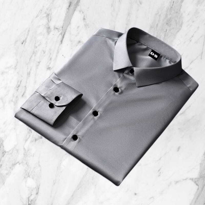 HEJAMAA CREATION Men Solid Casual Grey Shirt