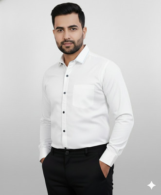 sufiyan digital studio Men Solid Casual White Shirt
