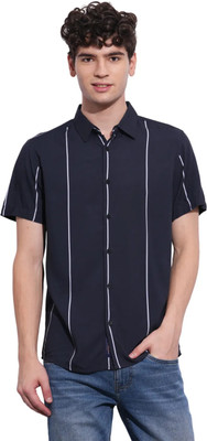 BEING HUMAN Men Self Design Casual Black Shirt
