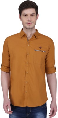 KUONS AVENUE Men Solid Casual Brown Shirt