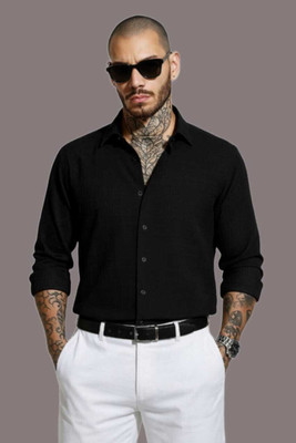 Manav Creation Men Solid Casual Black Shirt
