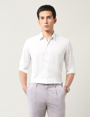 Arrow Newyork Men Solid Casual White Shirt