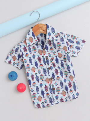 Gen Alfa Boys Animal Print Party Multicolor Shirt