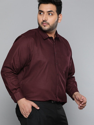 Reso Men Solid Formal Maroon Shirt