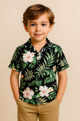 Janmangal Creation Boys Striped Casual Green Shirt
