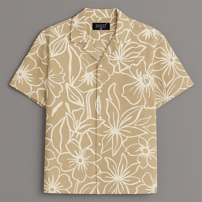 BIKIT Men Printed Casual Beige Shirt