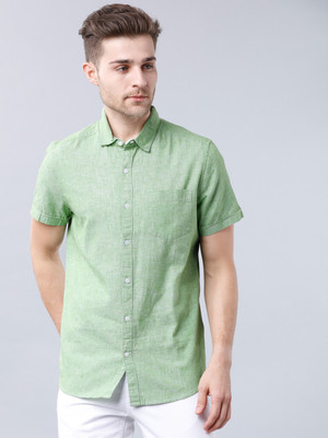 HIGHLANDER Men Solid Casual Light Green Shirt