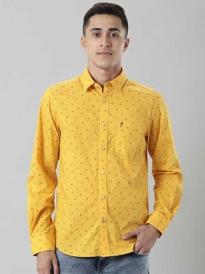 INDIAN TERRAIN Men Printed Casual Yellow Shirt