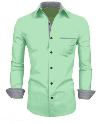 Mayur Fashion Men Solid Casual Light Green Shirt