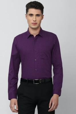 PETER ENGLAND Men Checkered Formal Purple Shirt