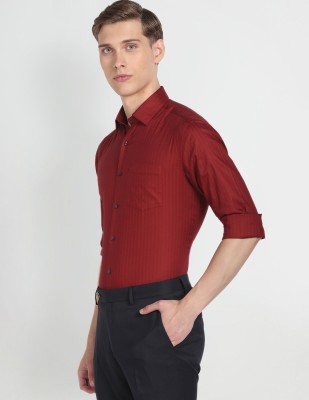 ARROW Men Solid Formal Red Shirt