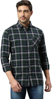 Klub Fox Men Checkered Casual Green Shirt