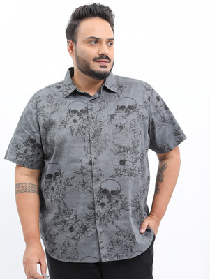 HIGHLANDER Men Printed Casual Grey Shirt