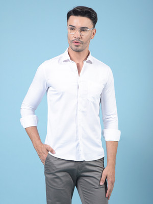 CRIMSOUNE CLUB Men Solid Casual White Shirt