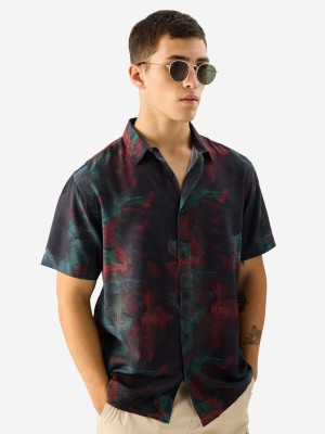 The Souled Store Men Printed Casual Black, Light Blue, Red Shirt