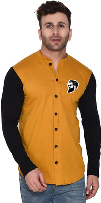 tfurnish Men Printed Casual Gold Shirt
