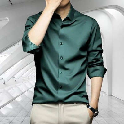 SATADHAR ENTERPRISES Men Solid Casual Green Shirt