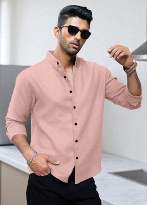 Yanthhi Men Solid Casual Beige Shirt
