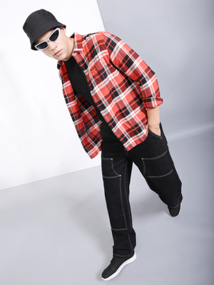 The Indian Garage Co. Men Checkered Casual Black Shirt