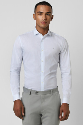 PETER ENGLAND Men Checkered Formal White Shirt