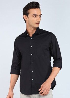 INTEGRITI Men Solid Casual Black Shirt