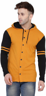 tfurnish Men Solid Casual Gold, Black Shirt