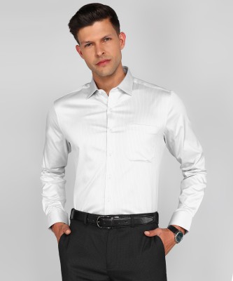 LOUIS PHILIPPE Men Striped Formal Grey Shirt