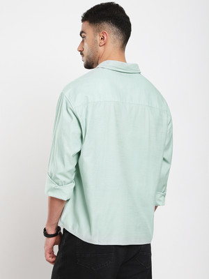 VASTRADO Men Solid Casual Green Shirt