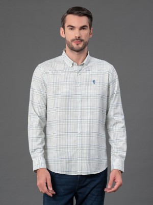 RED TAPE Men Checkered Casual White Shirt