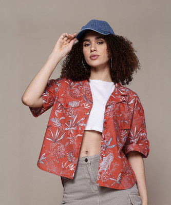 Roadster Women Printed Casual Red Shirt