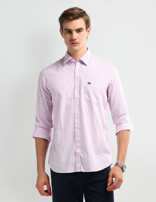 Arrow Sport Men Checkered Casual Pink Shirt
