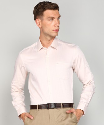 ARROW Men Self Design Formal Beige Shirt