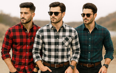 Truehind Men Checkered Casual Multicolor Shirt(Pack of 3)