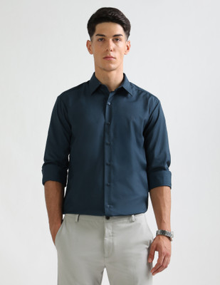 Arrow Newyork Men Solid Formal Blue Shirt