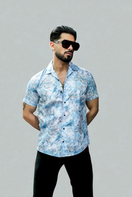 AARVI TRENDYY Men Printed Casual Blue Shirt