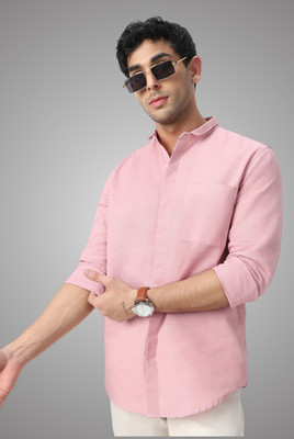 NIGHTSCAPE F Men Solid Casual Pink Shirt
