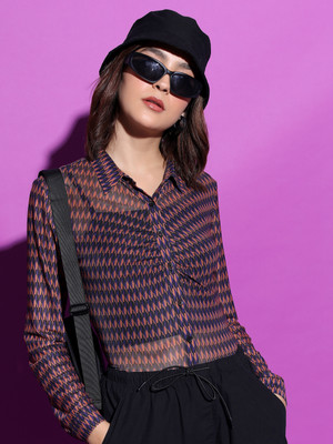 Tokyo Talkies Women Printed Casual Multicolor Shirt