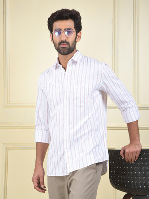 CRIMSOUNE CLUB Men Striped Casual Purple Shirt