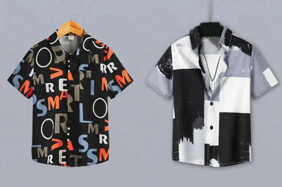 DARKMODE Boys Printed Casual Multicolor Shirt(Pack of 2)