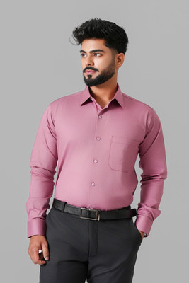 Haute Tissue Men Solid Casual Pink Shirt