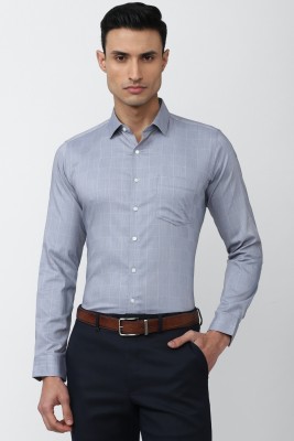 VAN HEUSEN Men Checkered Formal Grey Shirt