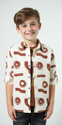 CAVIO Boys Printed Casual Yellow Shirt