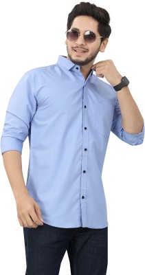 Madguys Fashion Men Solid Casual Blue Shirt