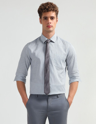 ARROW Men Printed Formal Grey Shirt