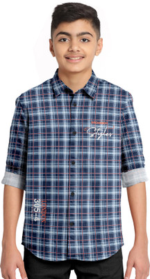 STUD APPARELS Boys Checkered Casual Multicolor Shirt