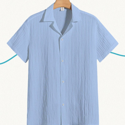 A DEEMOON Men Solid, Self Design Formal Gold Shirt